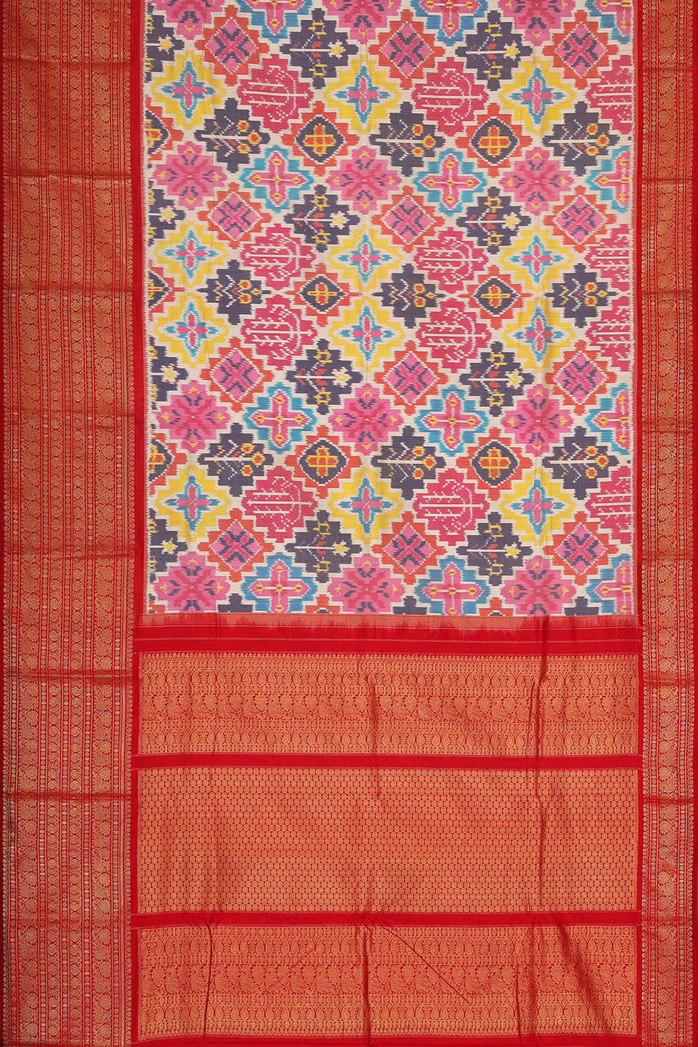 Kanchi Ikat Multicolour Saree