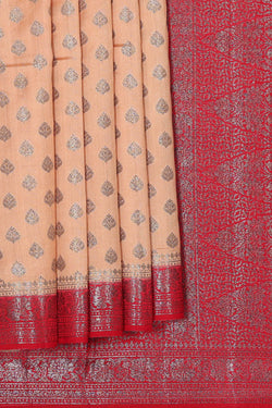 Image of Banarasi Chiniya Silk Light Peach Saree