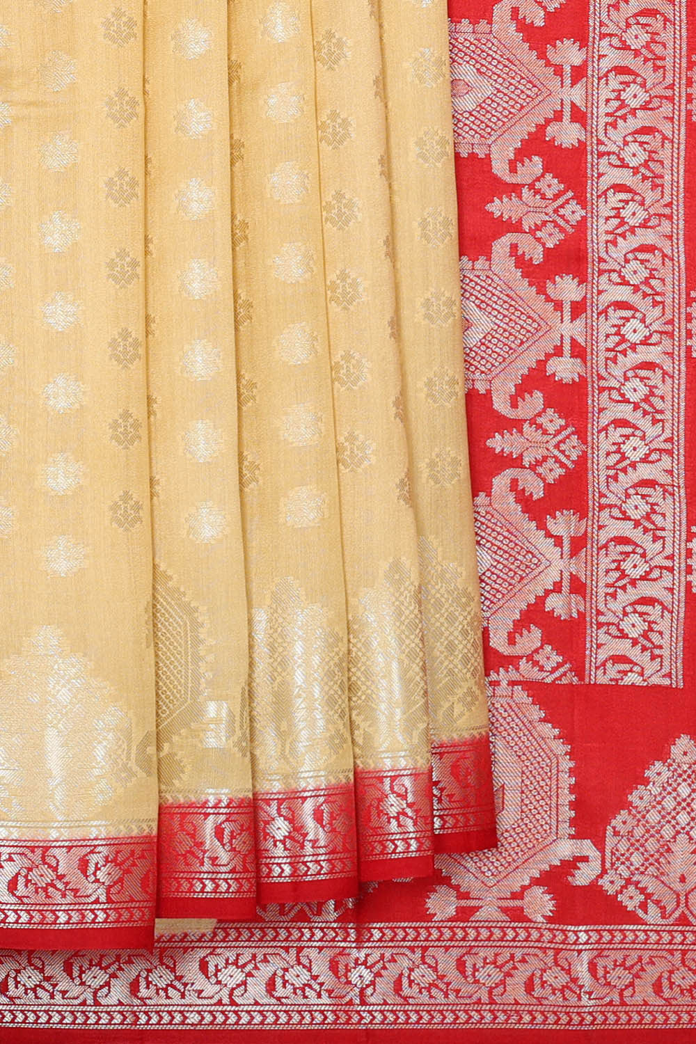 Banarasi Chiniya Silk Cream Saree