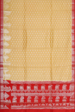 Image of Banarasi Chiniya Silk Cream Saree