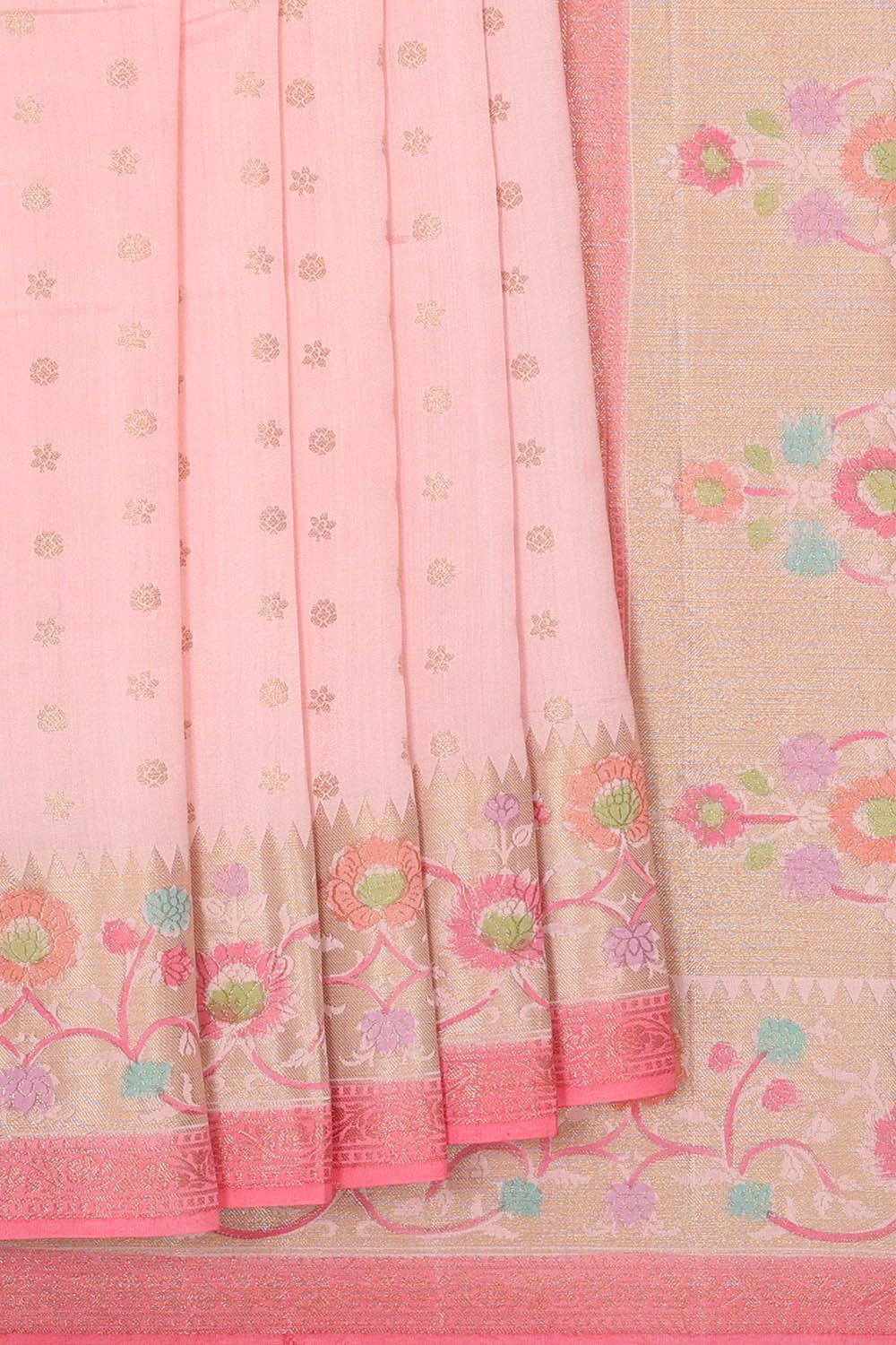 Banarasi Chiniya Silk Light Peach Saree