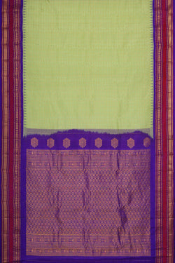 Image of Gadwal Silk Light Pista Green Saree