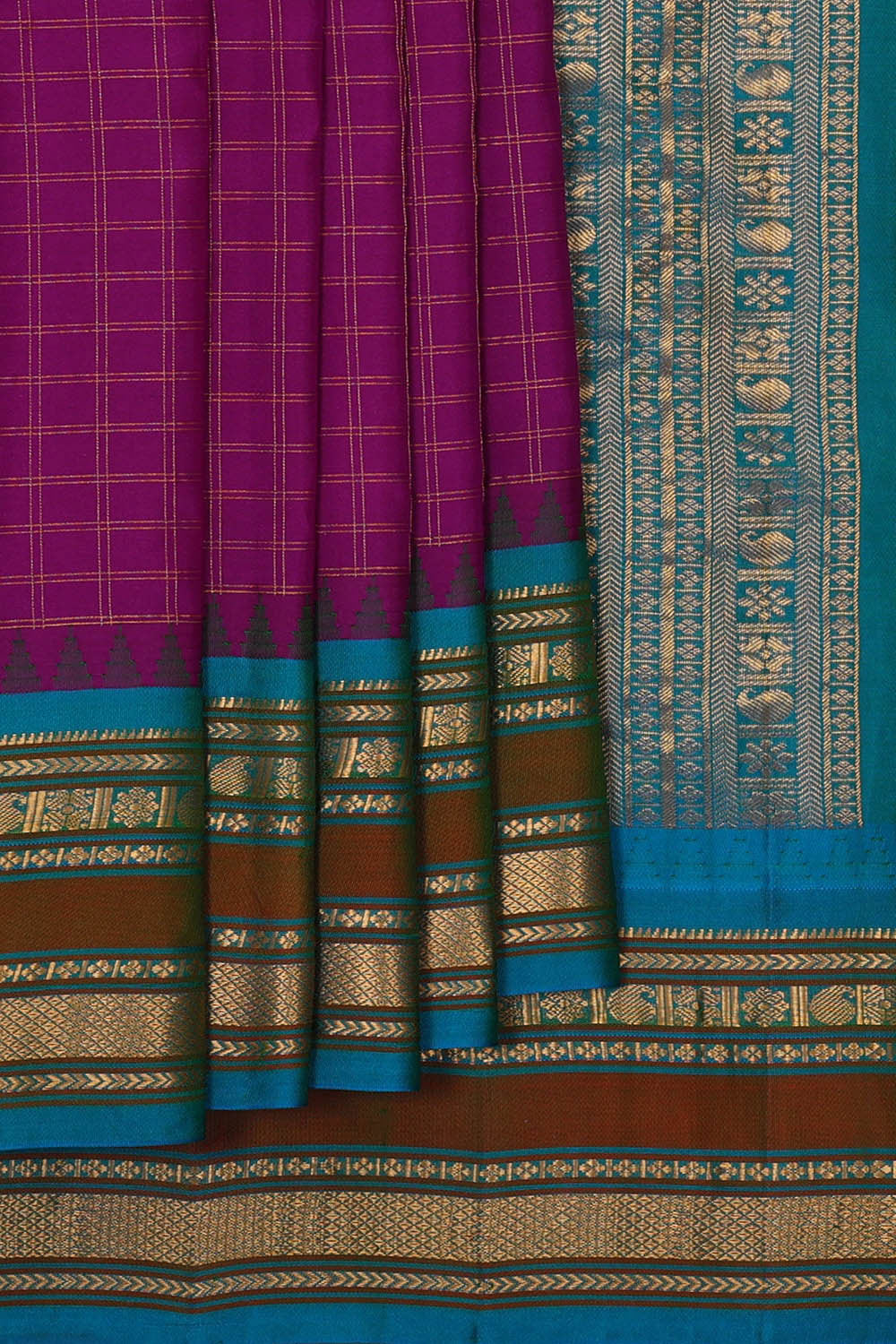 Gadwal Silk Magenta Saree