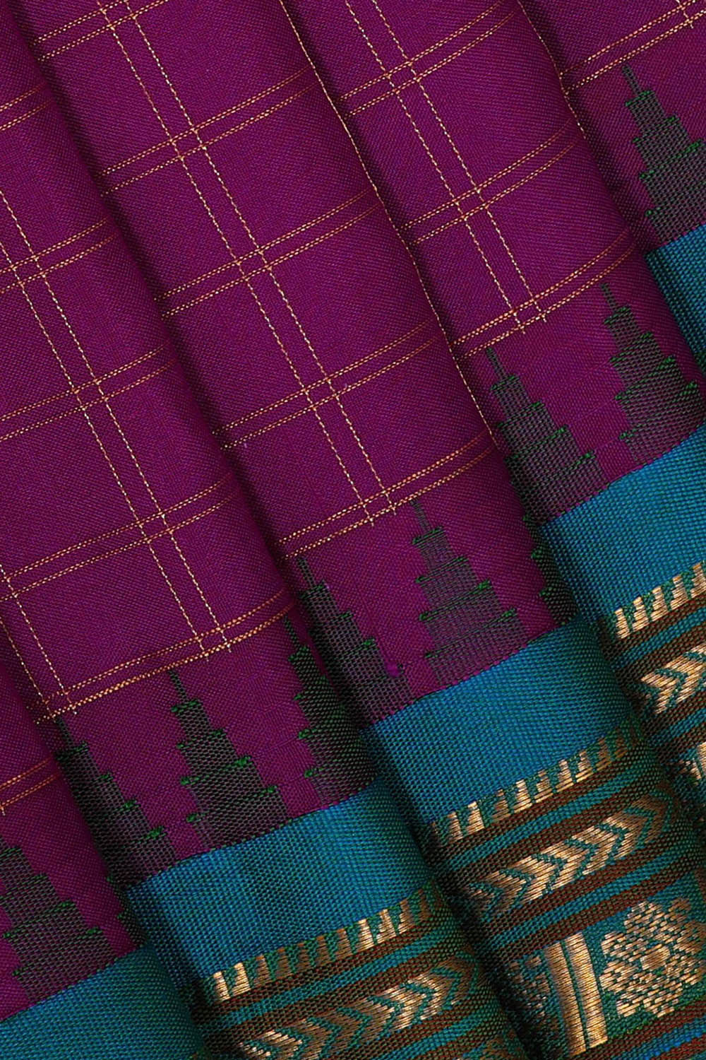 Gadwal Silk Magenta Saree