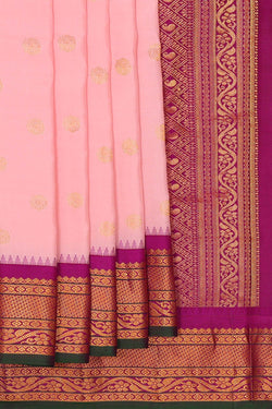 Image of Gadwal Silk Soft Pink Saree