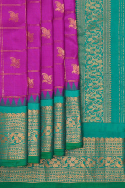 Image of Gadwal Silk Lavender Pink Saree