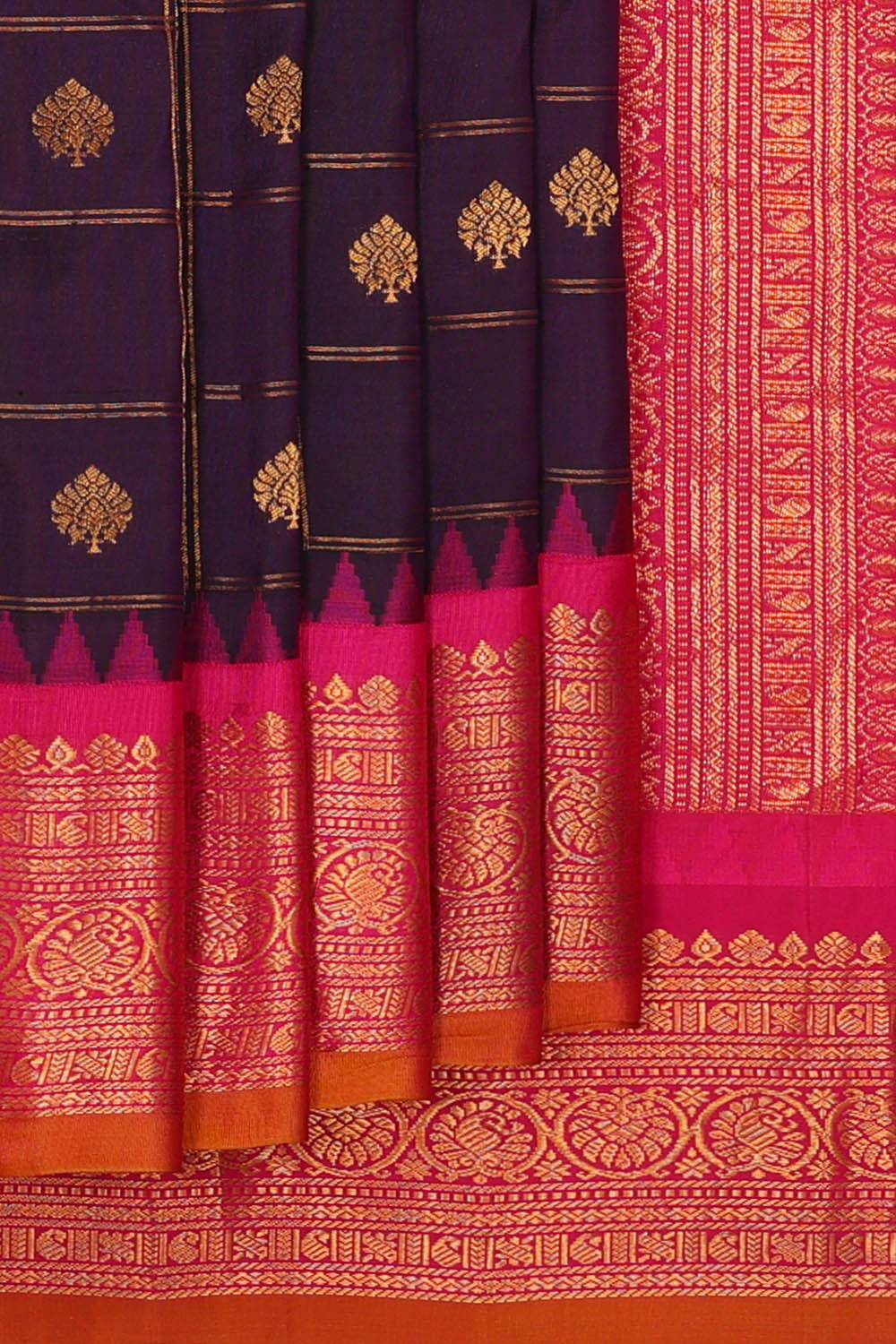 Gadwal Silk Violet Saree