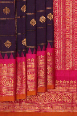 Image of Gadwal Silk Violet Saree