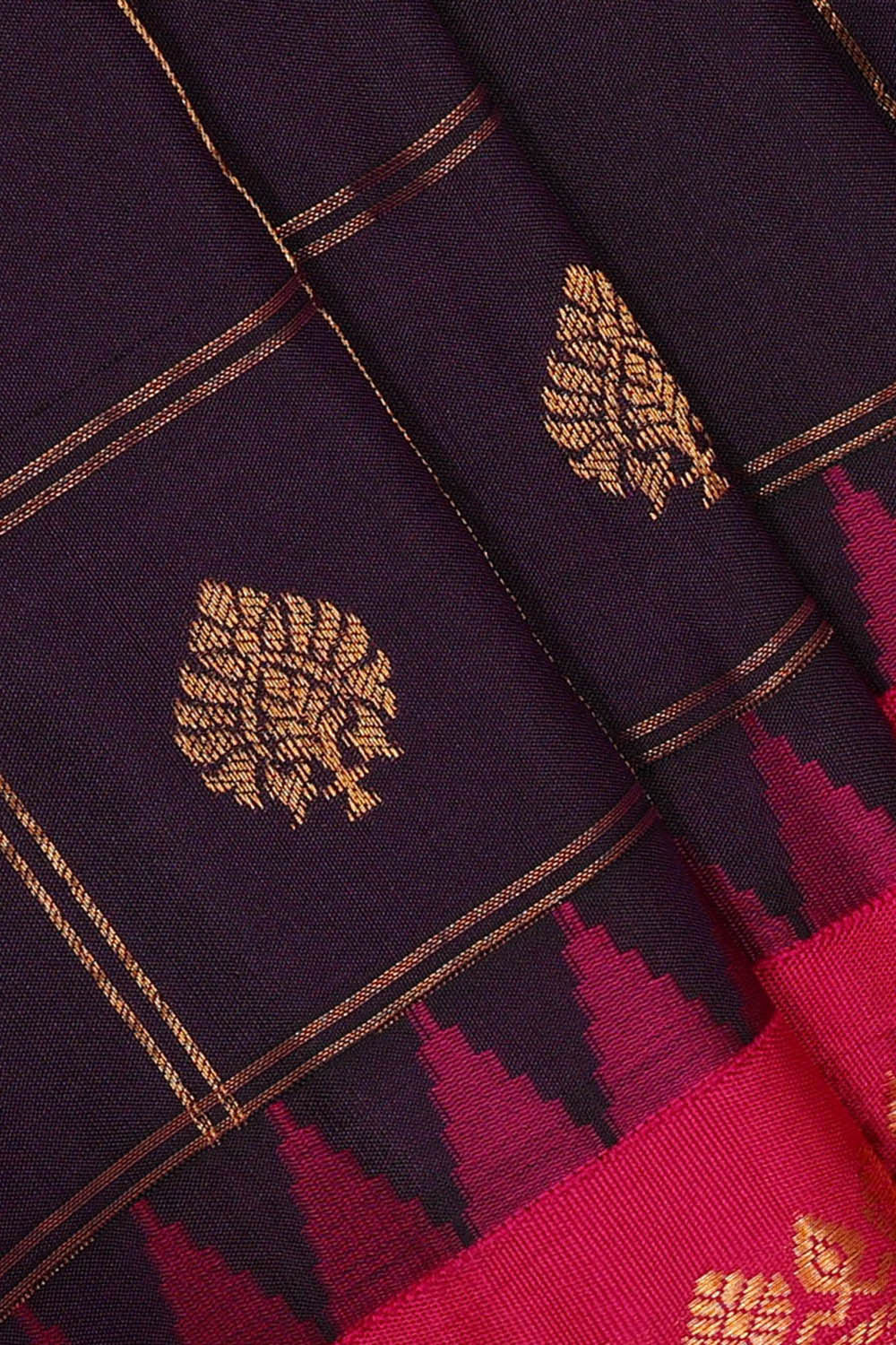 Gadwal Silk Violet Saree