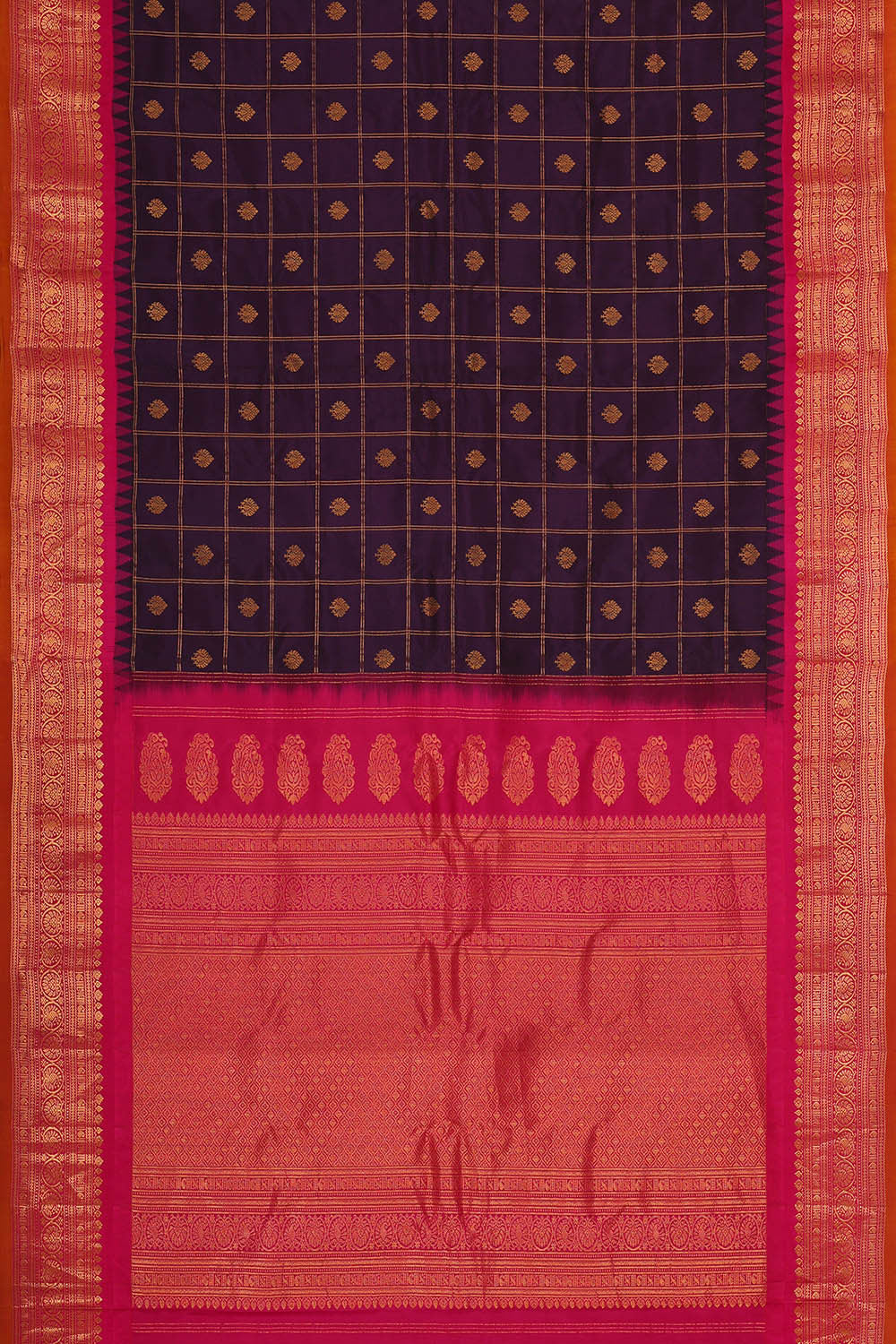 Gadwal Silk Violet Saree