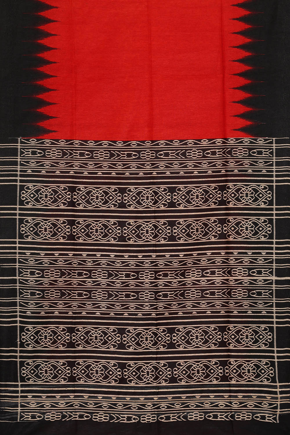 Image of Moonga Tussar Silk Red Saree