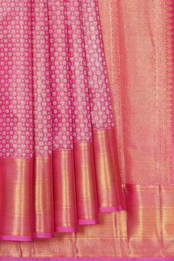 Image of Kanchipattu Pink Tissue Brocade Saree