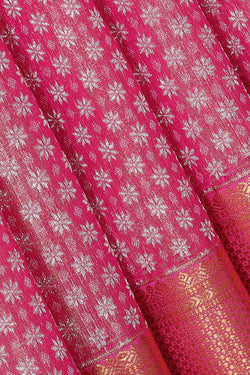 Image of Kanchipattu Pink Tissue Brocade Saree