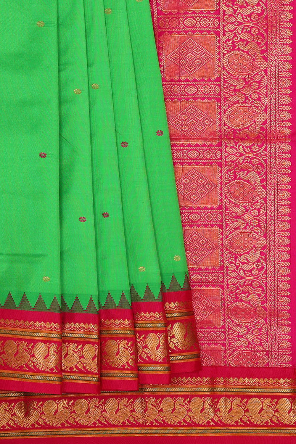 Image of Narayanpet Silk Green Saree