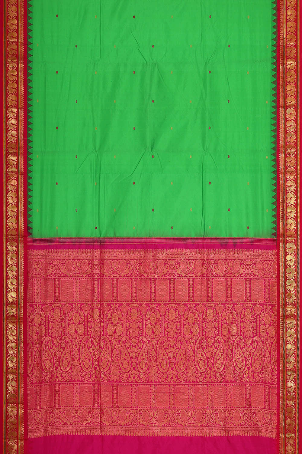 Narayanpet Silk Green Saree