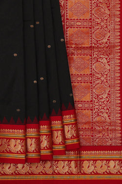 Image of Narayanpet Silk Black Saree