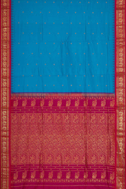 Image of Narayanpet Silk Sky Blue Saree