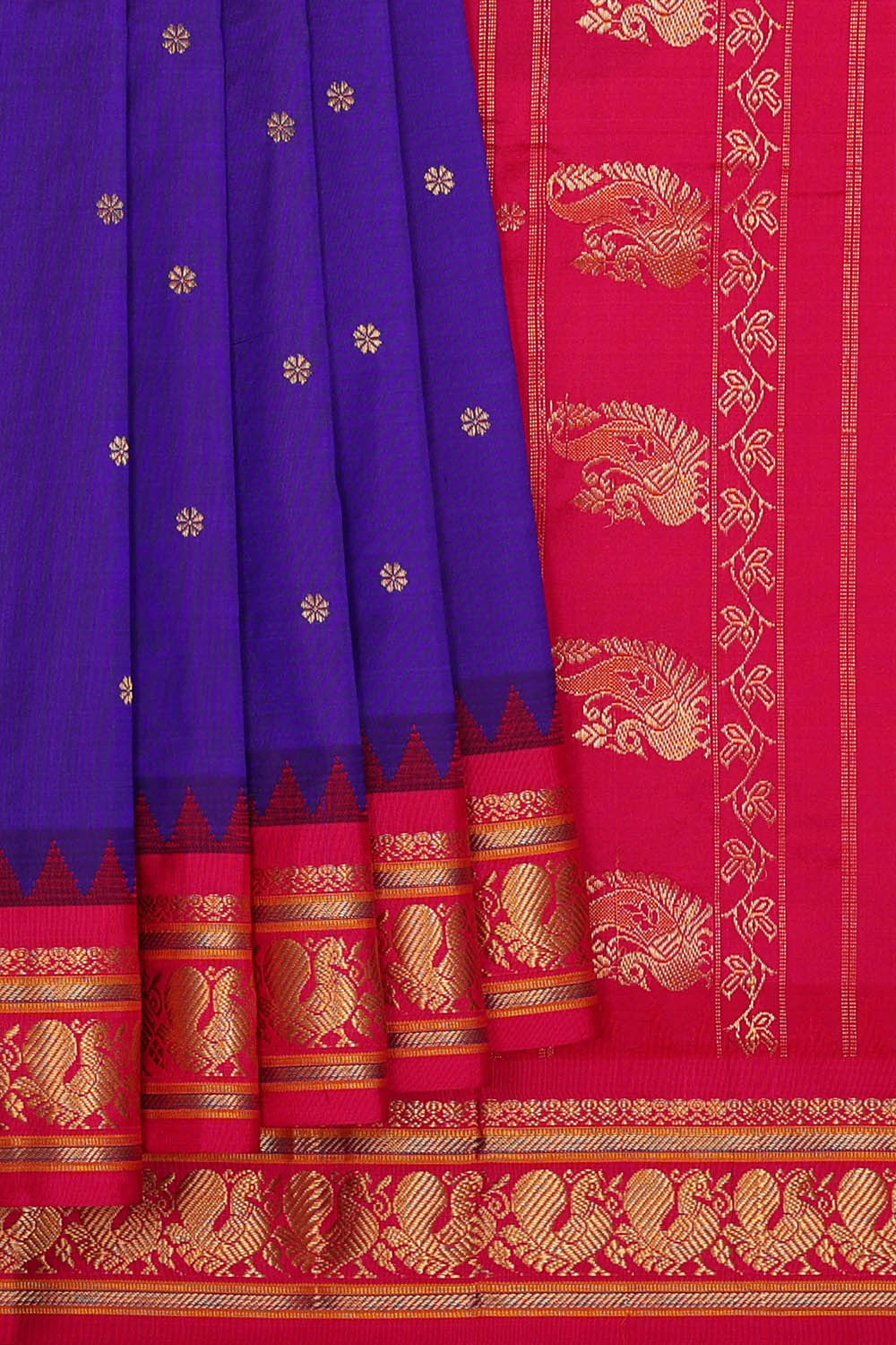 Image of Narayanpet Silk Violet Blue Saree
