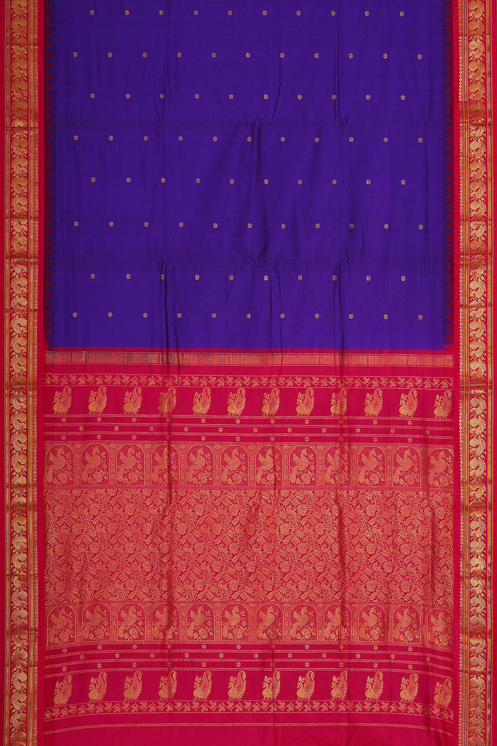 Narayanpet Silk Violet Blue Saree