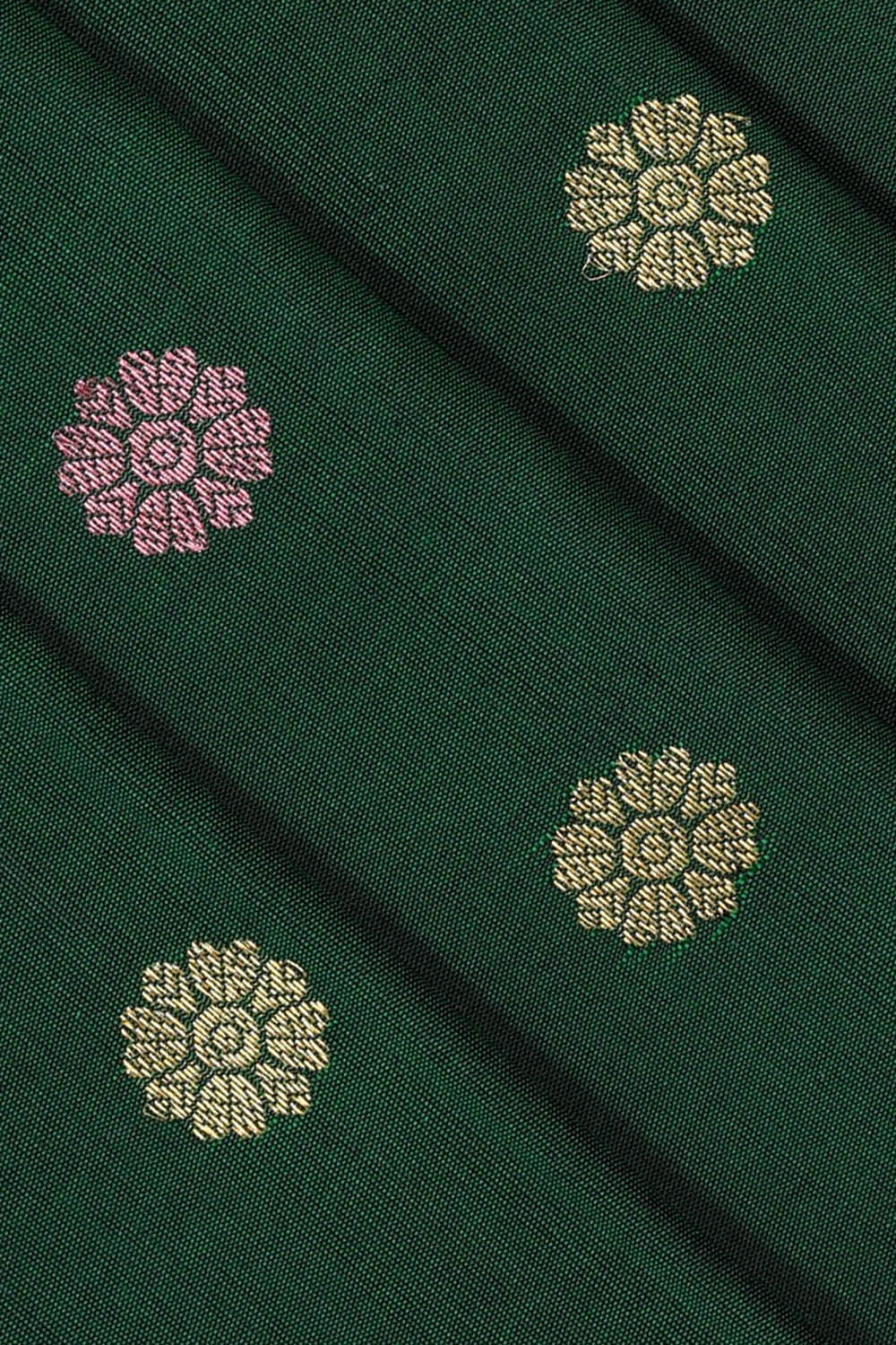 Gadwal Silk Bottle Green Saree