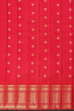 Image of Gadwal Silk Bottle Green Saree