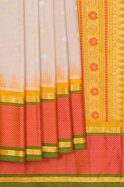 Image of Gadwal Silk Cream Saree