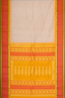 Image of Gadwal Silk Cream Saree