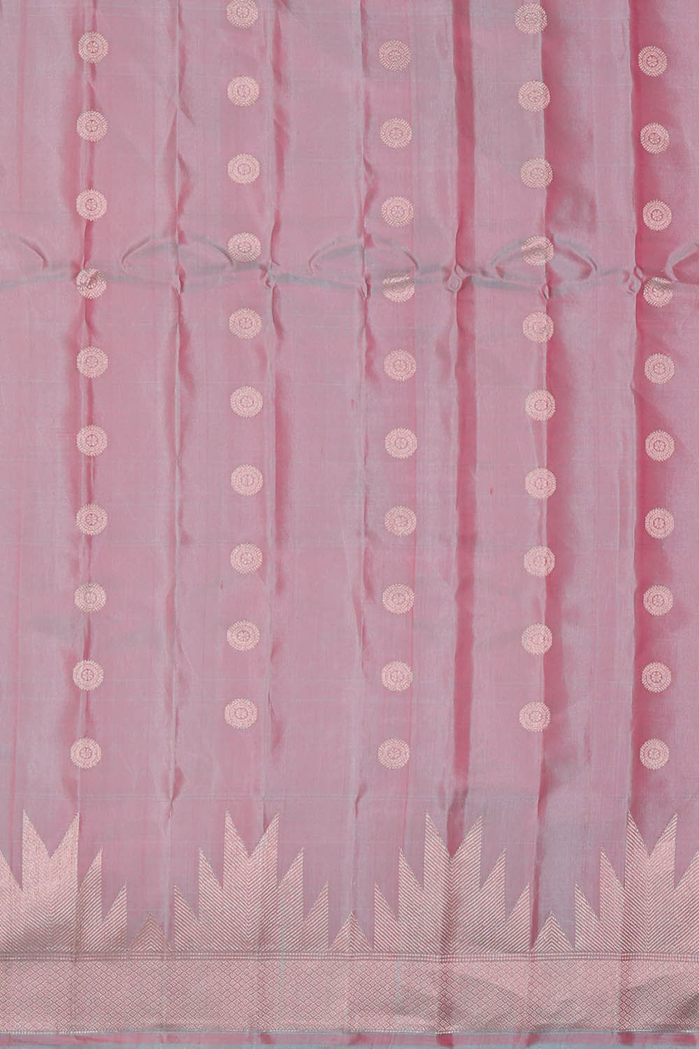 Image of Gadwal Silk Peach Pink Saree