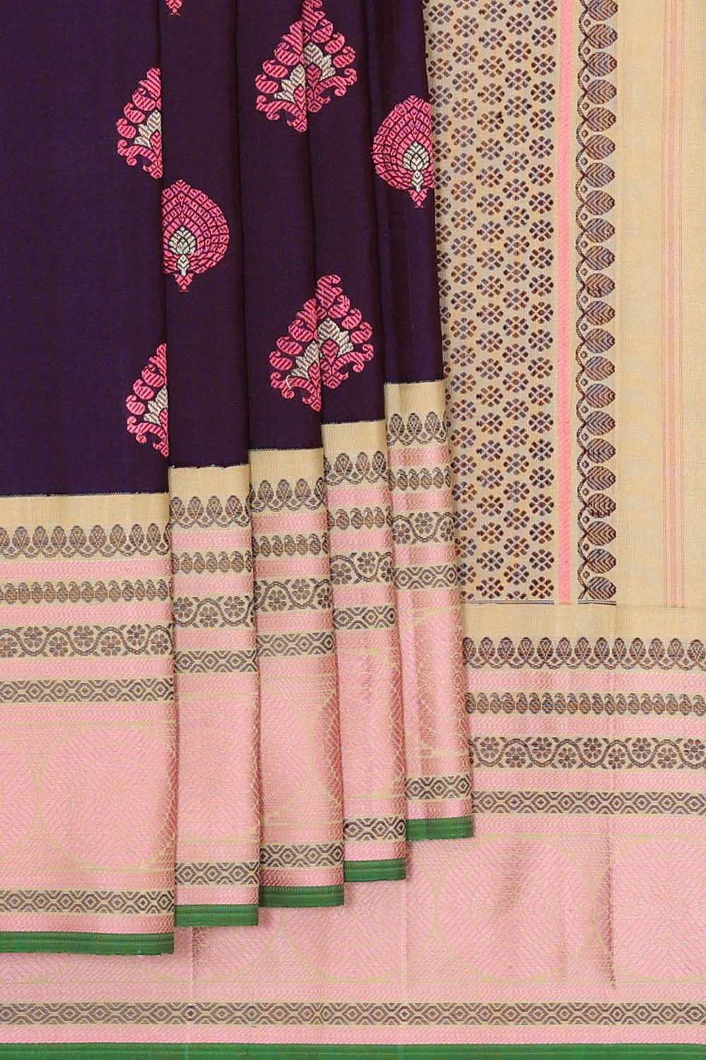 Gadwal Silk Violet Saree