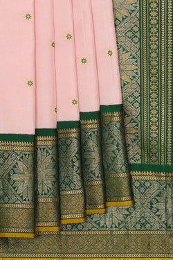 Image of Gadwal Silk Soft Pink Saree