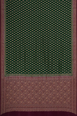 Image of Banarasi Crepe Bottle Green Saree