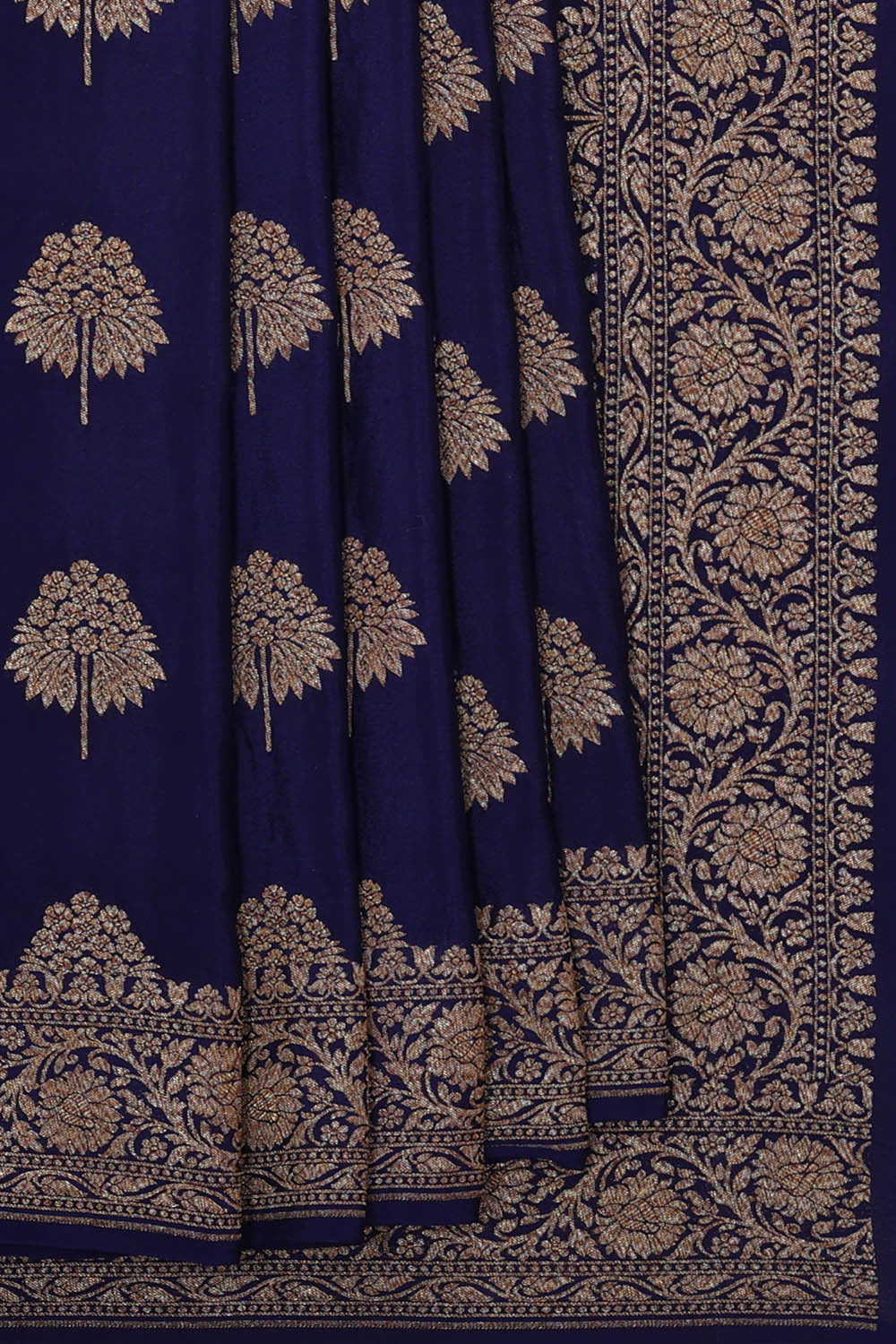 Image of Banarasi Crepe Dark Blue Saree