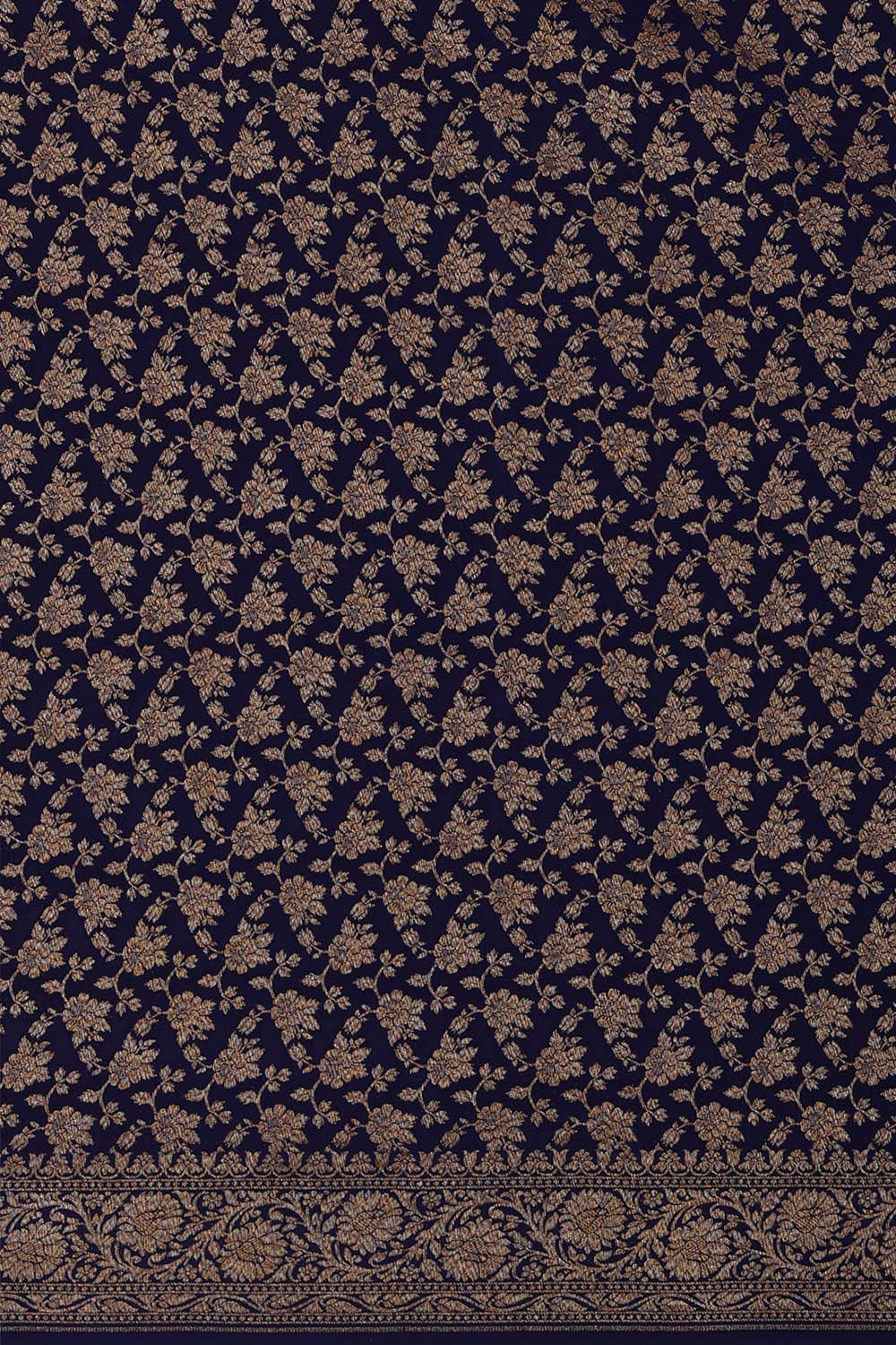 Image of Banarasi Crepe Dark Blue Saree