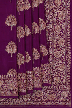 Image of Banarasi Crepe Purple Saree