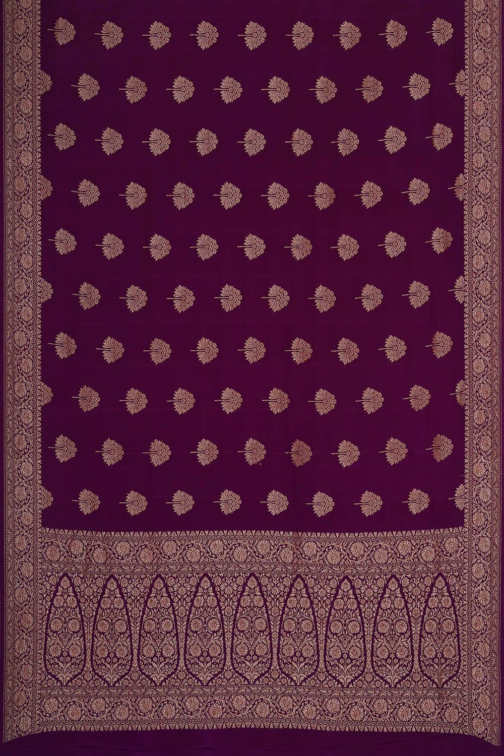 Banarasi Crepe Purple Saree