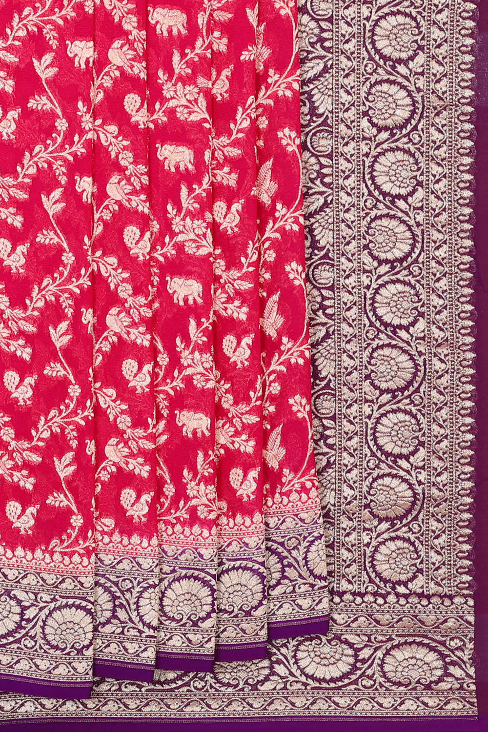 Banarasi Georgette Red Saree