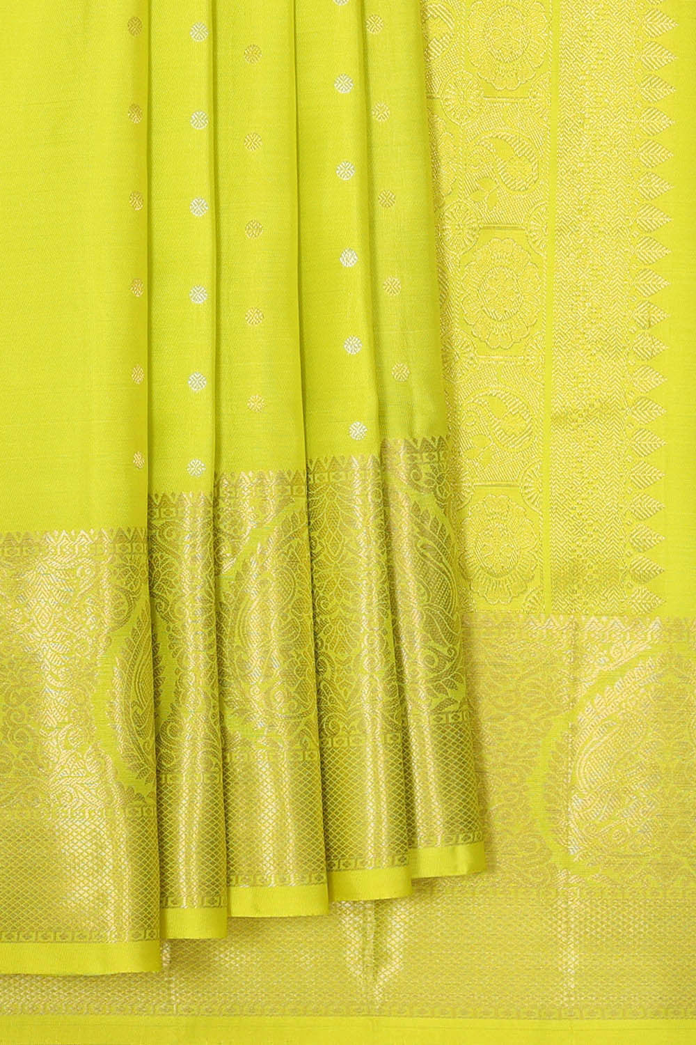 Kanchipattu Lemon Green Brocade Saree