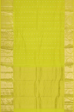 Image of Kanchipattu Lemon Green Brocade Saree