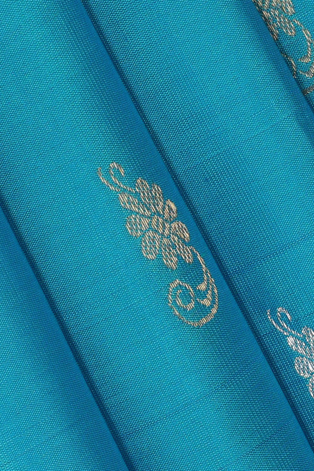 Image of Kanchipattu Sky Blue Brocade Saree