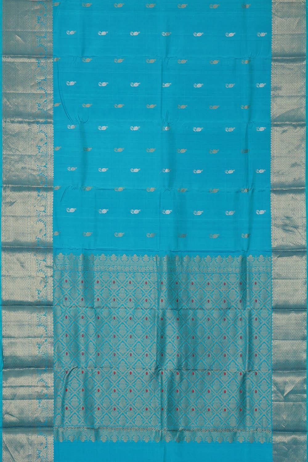 Kanchipattu Sky Blue Brocade Saree