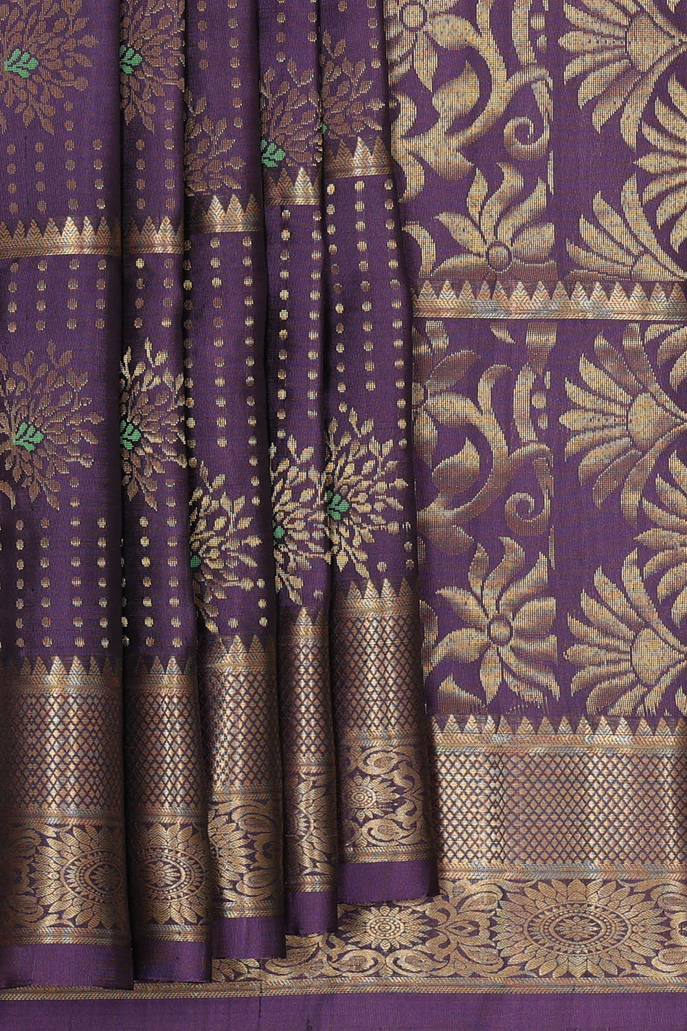 Kanchipattu Violet Brocade Saree