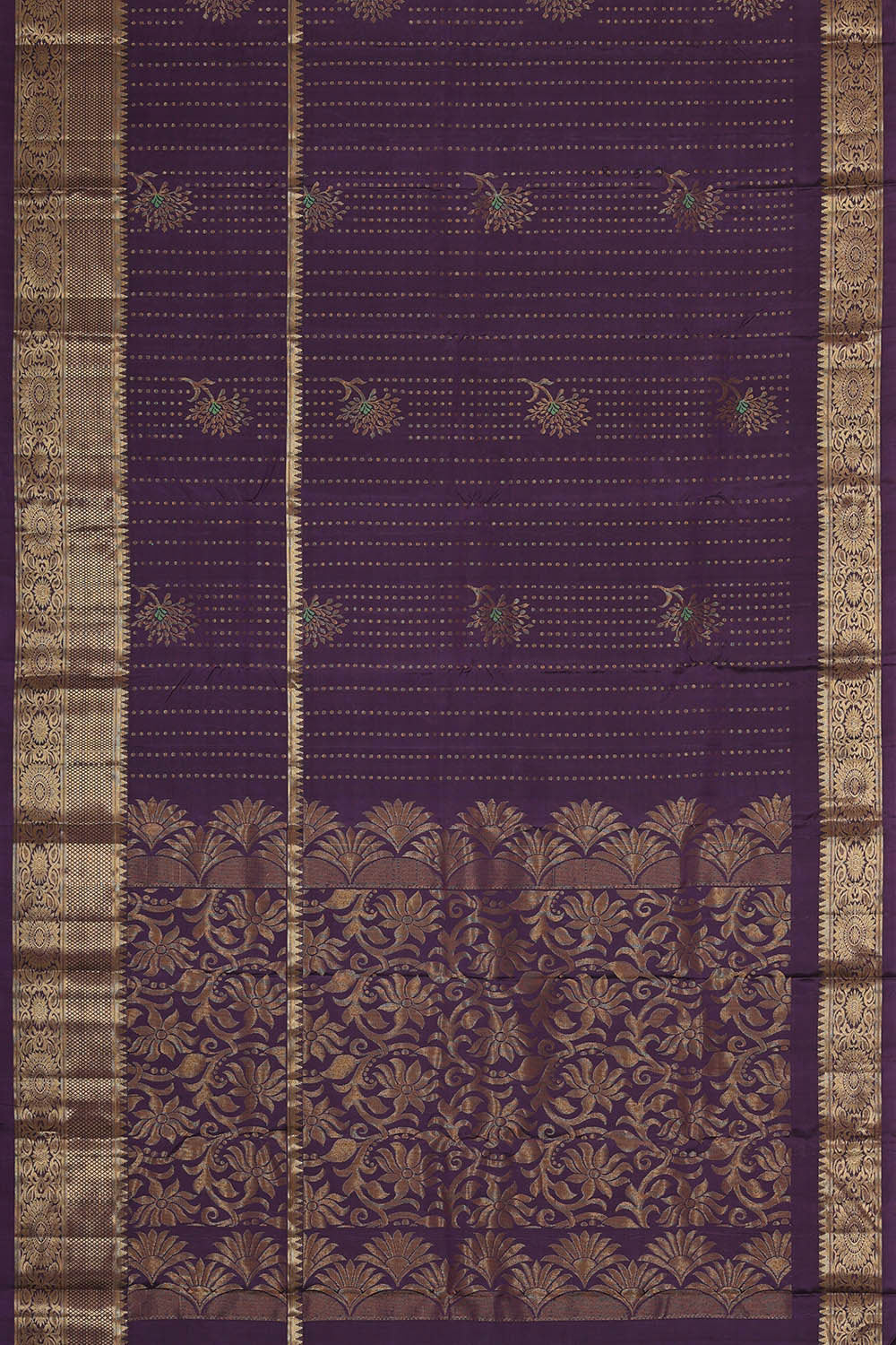 Kanchipattu Violet Brocade Saree