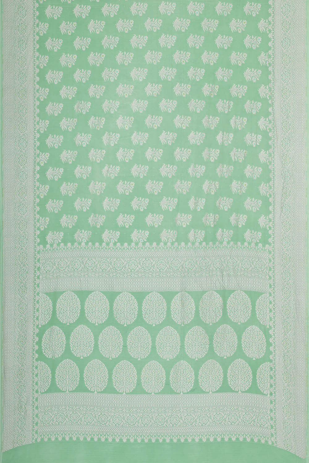 Banarasi Crepe Light Mint Green Saree