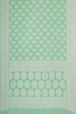 Image of Banarasi Crepe Light Mint Green Saree