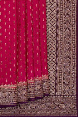 Image of Banarasi Crepe Red Saree