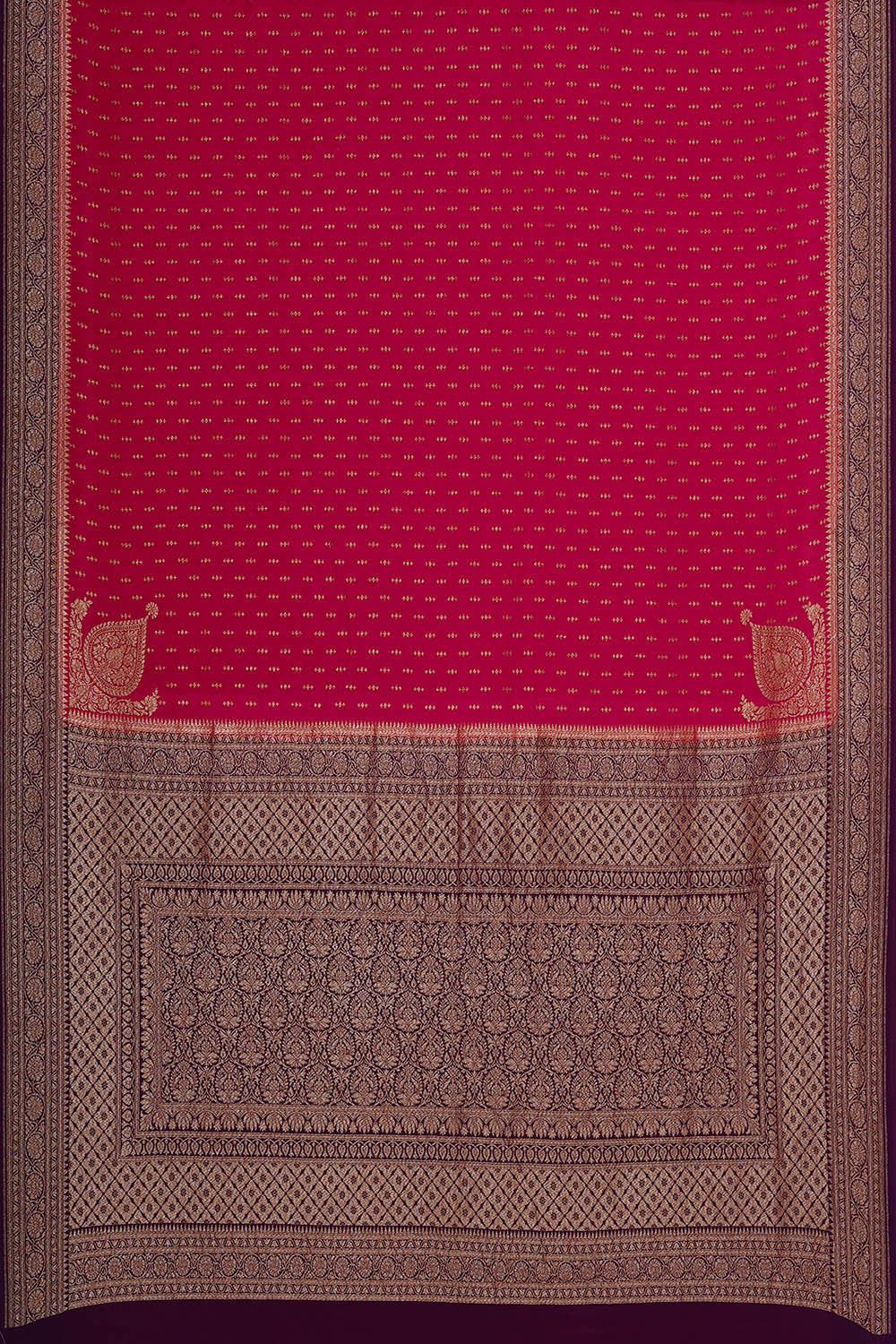 Banarasi Crepe Red Saree