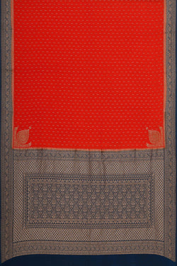 Image of Banarasi Crepe Orange Saree