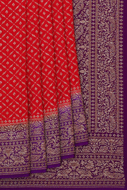 Image of Banarasi Crepe Red Saree