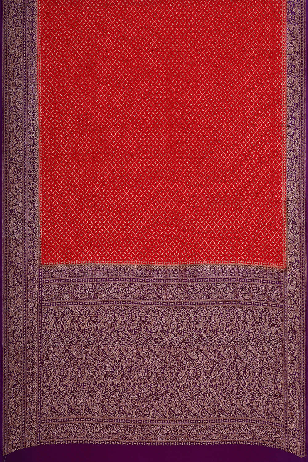 Banarasi Crepe Red Saree