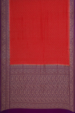 Image of Banarasi Crepe Red Saree